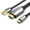 Cáp chuyển USB Type-C to  HDMI 2.0 kèm nguồn Vention 1.5m CGTBG
