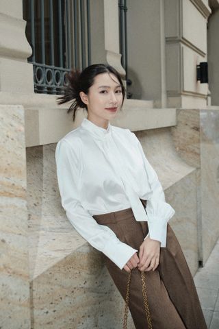  Back Tie Shirt - White 