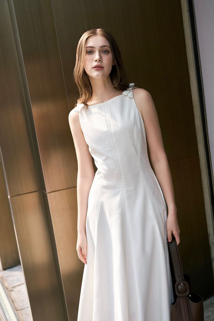 Bow White Dress