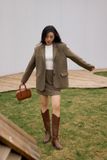  Suede Mini Skirt - Olive 