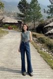  Hemless Flared Jeans - Xanh Đậm 