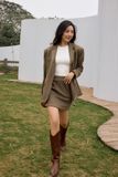  Suede Mini Skirt - Olive 