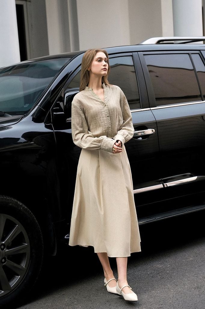 Mia Long Skirt - Natural