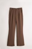  Cuff Flared Pants - Nâu 