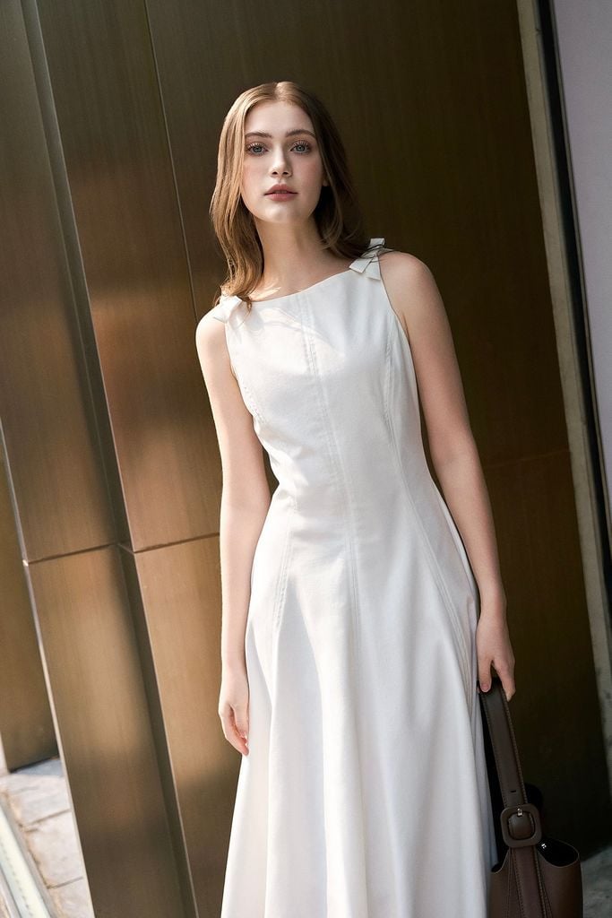 Bow White Dress