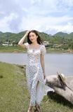  Puff Parisan Dress - Xanh 