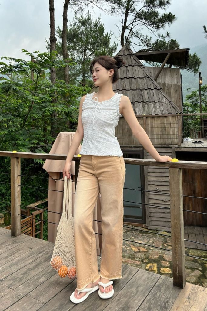 Khaki Wide Jeans