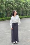  Tailored Long Skirt - Xám 
