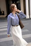  Basic Striped Shirt - Xanh Đậm 