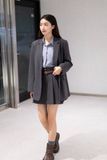  Mini Pleated Skirt - Xám 