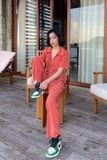  Elastic Palm Pants - Peachy 