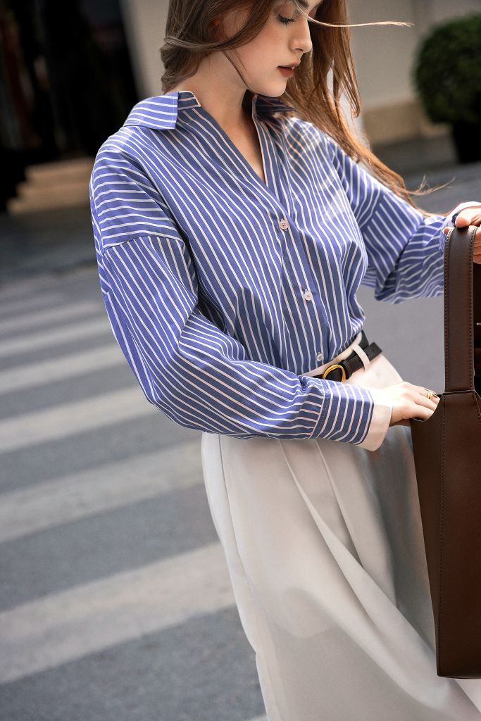 Basic Striped Shirt - Xanh Đậm