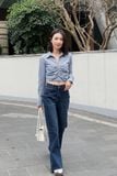  Crop Striped Shirt - Blue 