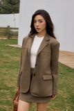  Vegan Suede Blazer - Olive 