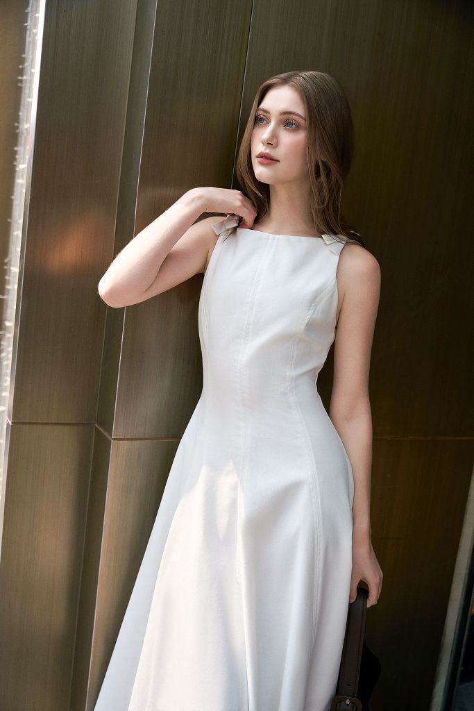 Bow White Dress