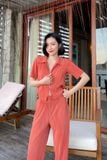  Elastic Palm Pants - Peachy 