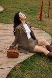  Vegan Suede Blazer - Olive 