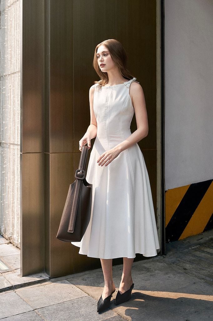 Bow White Dress
