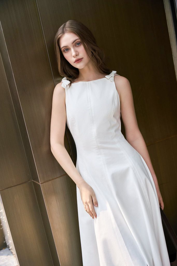 Bow White Dress