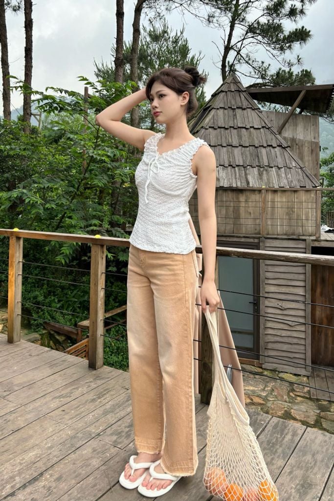 Khaki Wide Jeans