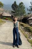  Hemless Flared Jeans - Xanh Đậm 