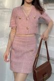  Pink Tweed Skirt 