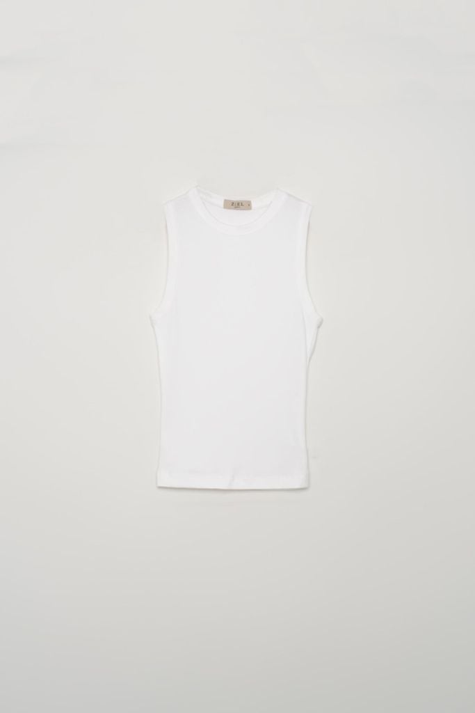 Cotton Round Tank - White