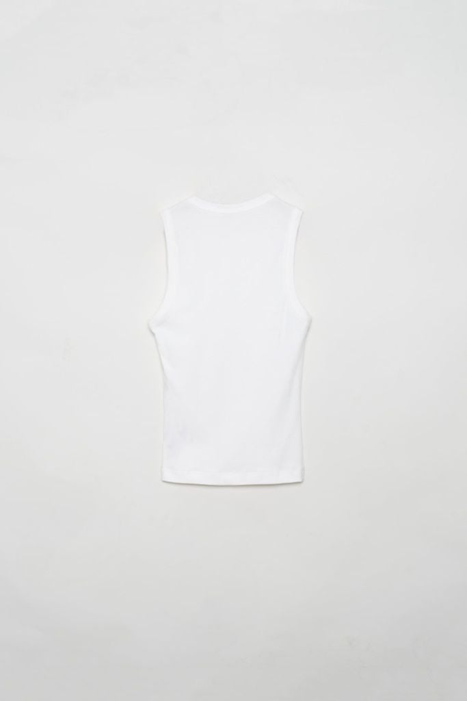 Cotton Round Tank - White