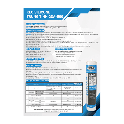 Keo Silicone GSA 500 Trung Tính