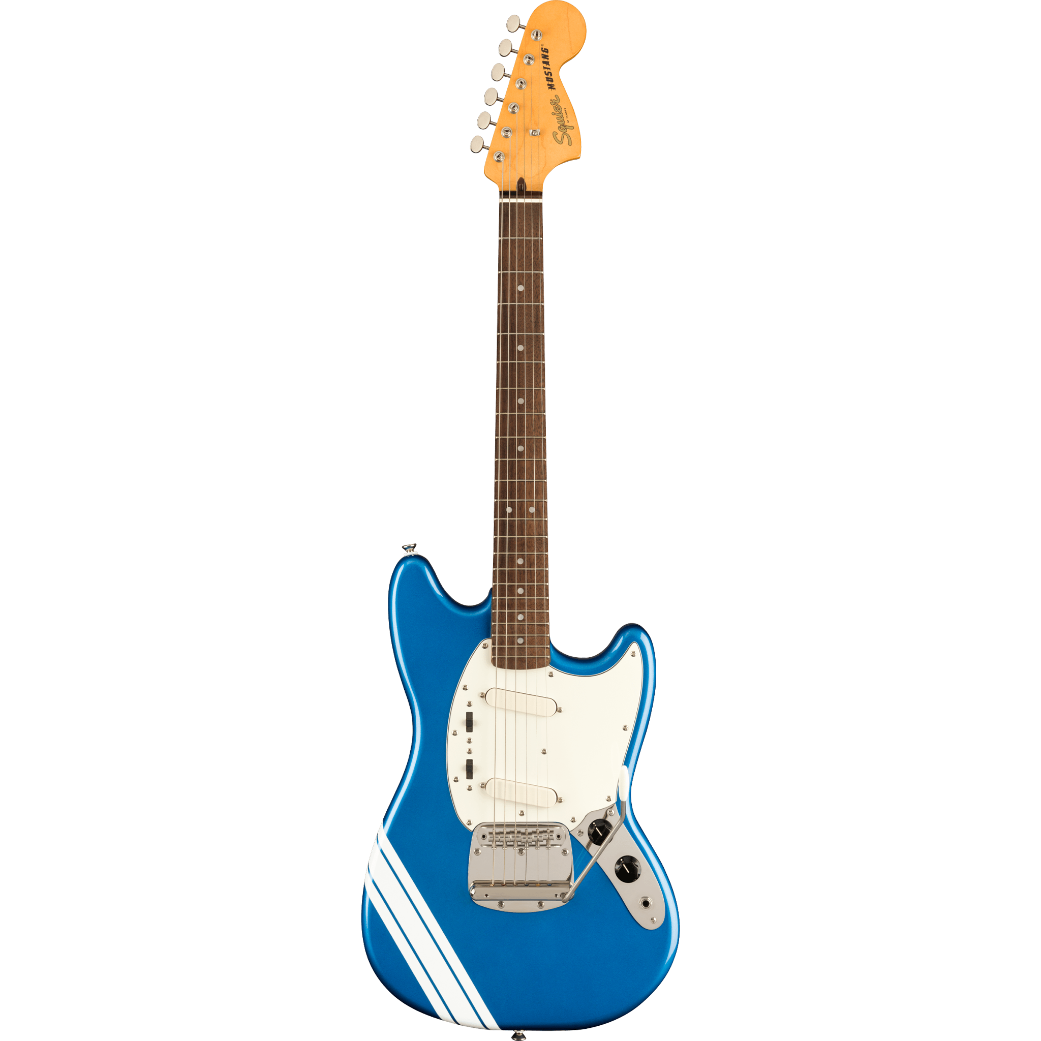  SQUIER FSR CLASSIC VIBE ‘60s COMPETITION MUSTANG LAUREL LAKE PLACID BLUE WITH OLYMPIC WHITE STRIPE #0374079502