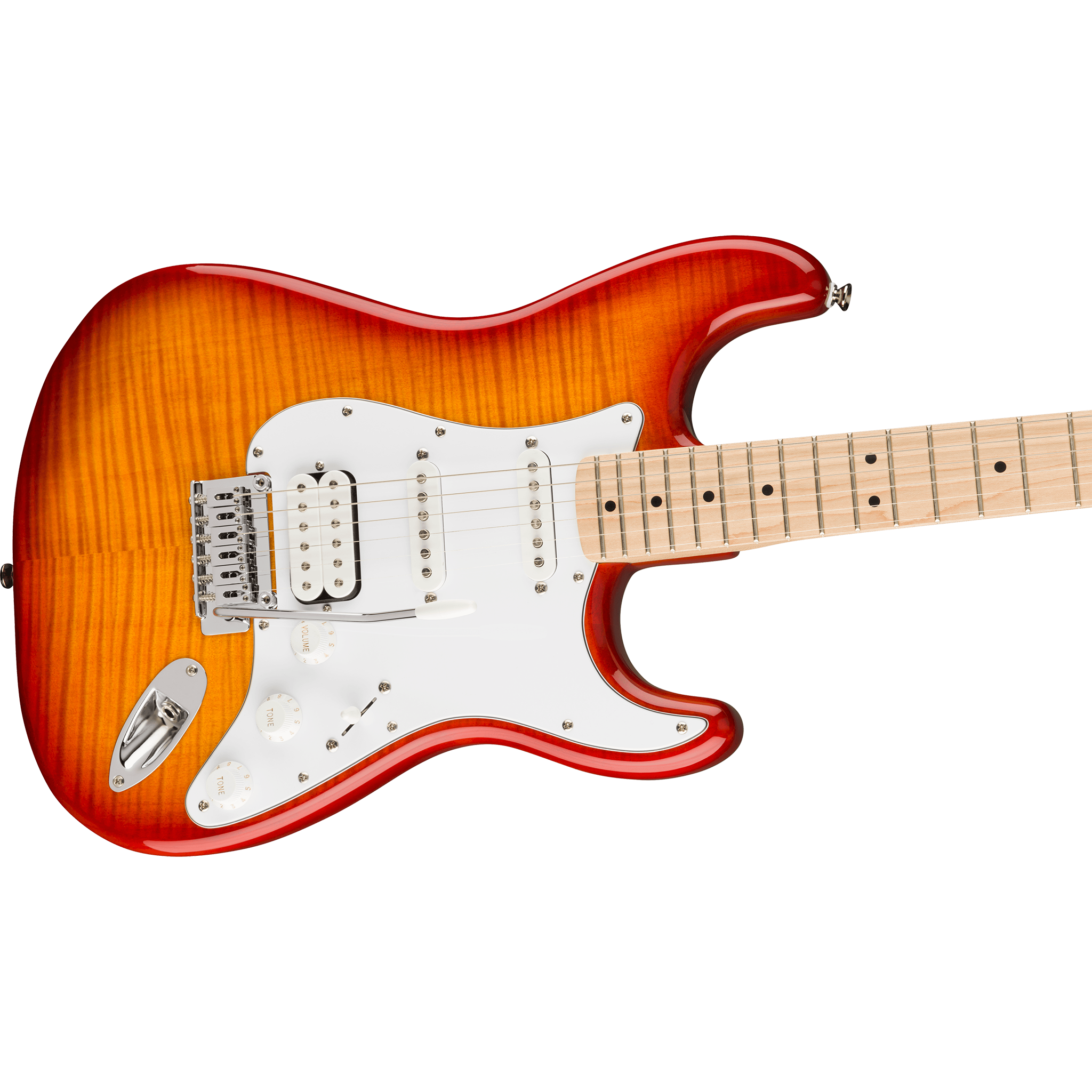  SQUIER AFFINITY STRAT FLAME MAPLE TOP HSS MAPLE SIENNA SUNBURST #0378152547