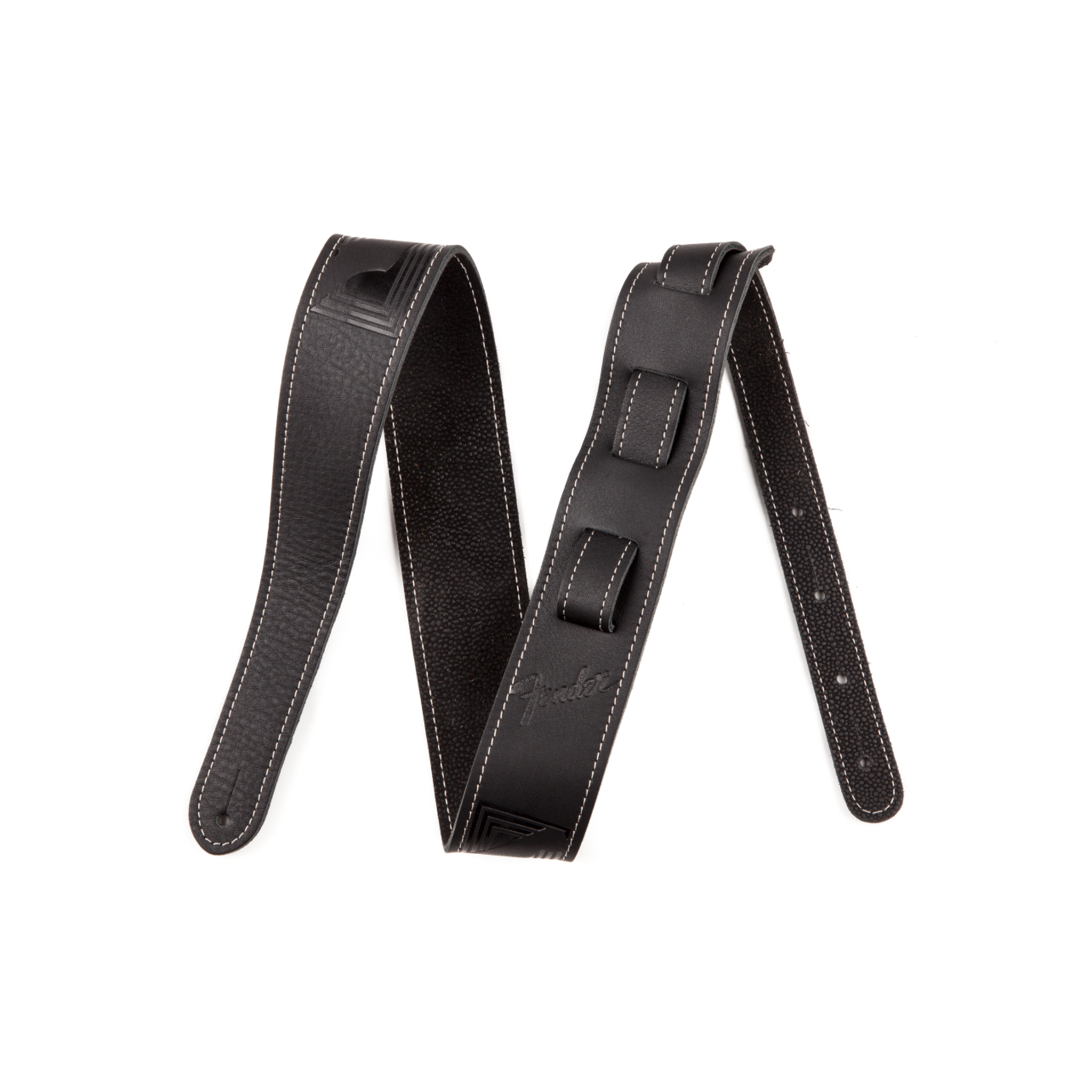  Fender MONOGRAM LEATHER STRAP BLACK 0990681006