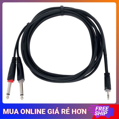  CORDIAL EY-3-WPP Dây phát nhạc 3 mét, 1 đầu 3 ly, 2 đầu 6 ly 