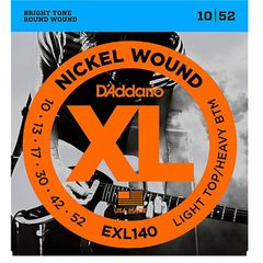 D'ADDARIO DÂY ĐÀN GUITAR ĐIỆN NICKEL XL 10-52 EXL140