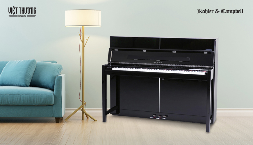 Đàn Piano&nbsp;Kohler & Campbell KC-115EB&nbsp;là thương hiệu Mỹ, được sản xuất tại Indonesia