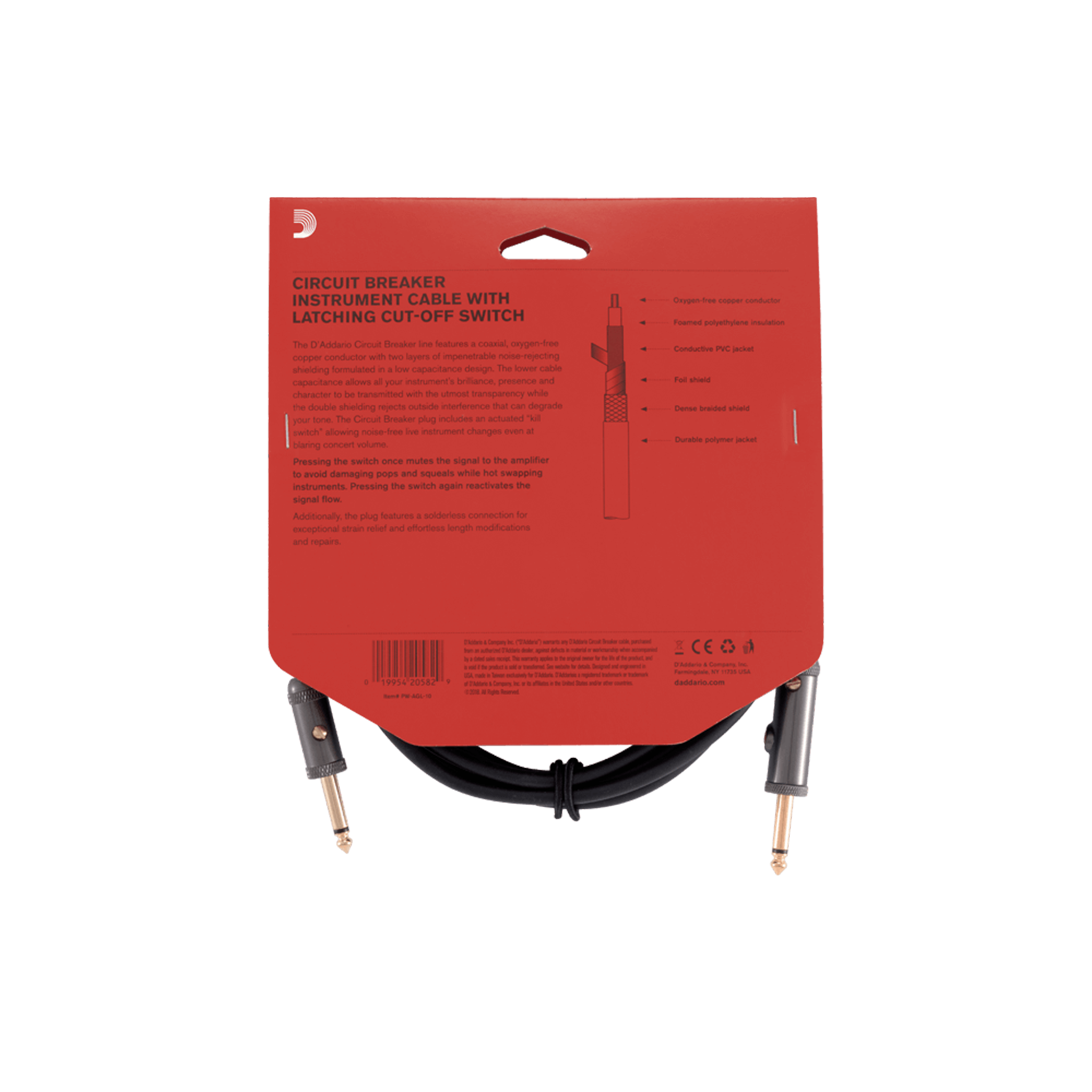  D'ADDARIO DÂY TÍN HIỆU 10FT PW-AGL-10