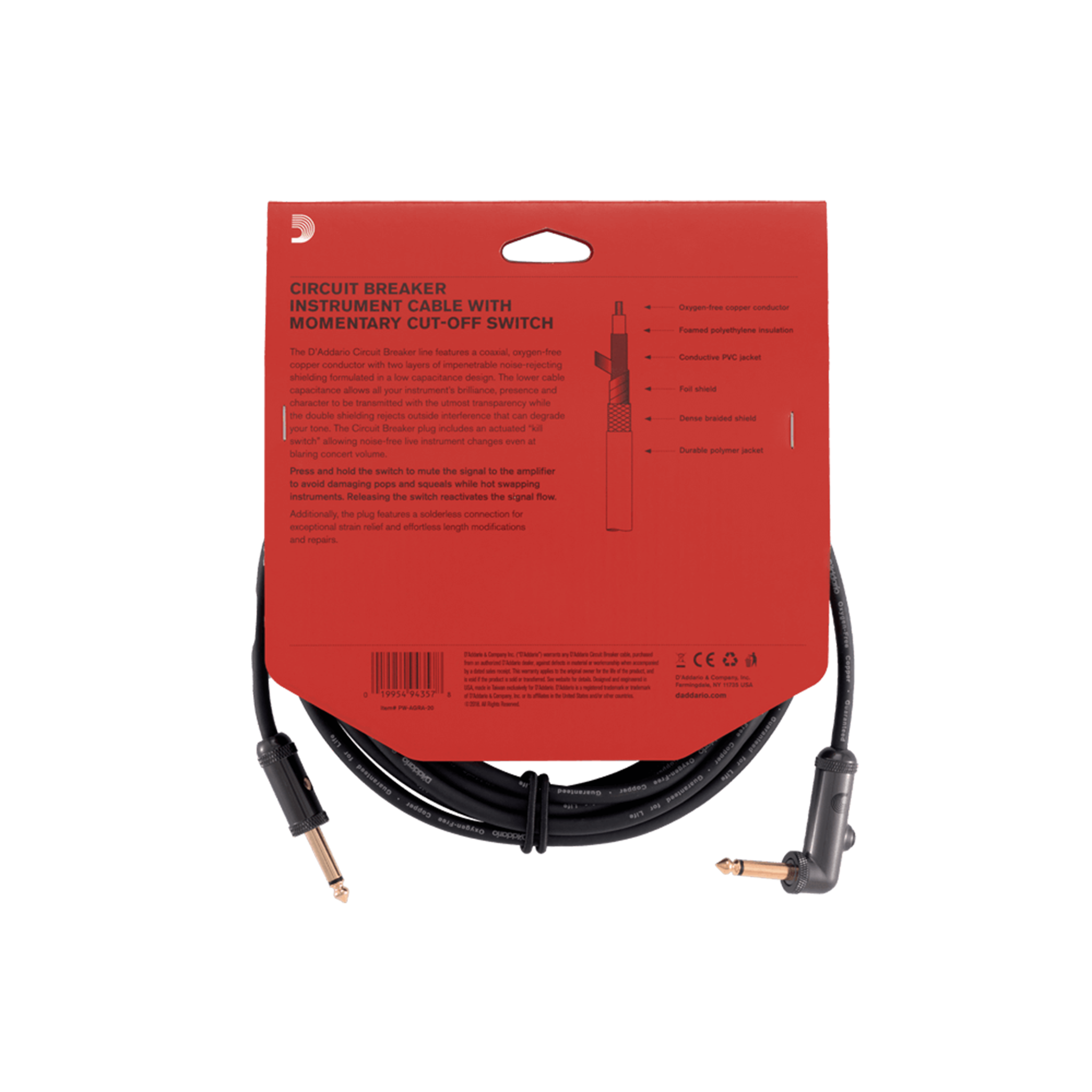  D'ADDARIO DÂY TÍN HIỆU 20FT PW-AGRA-20