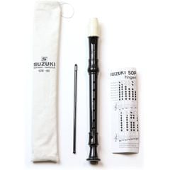 SUZUKI SRE-80 Sáo Recorder Soprano, thế bấm Baroque, Black color