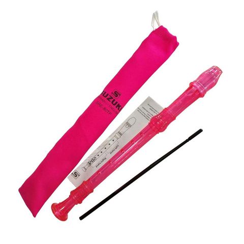  SUZUKI SRE-80 Sáo Recorder Soprano, thế bấm Baroque, Pink color 