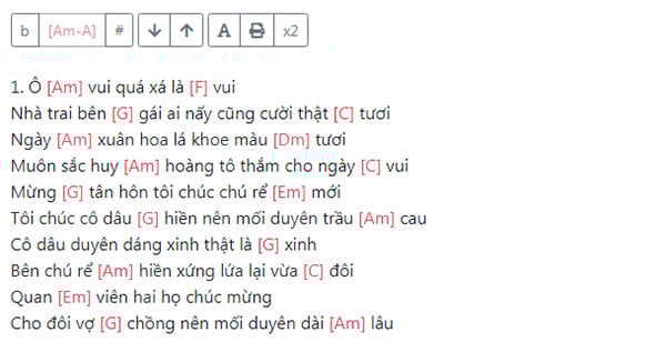 Hợp âm Guitar Ngày Xuân vui cưới