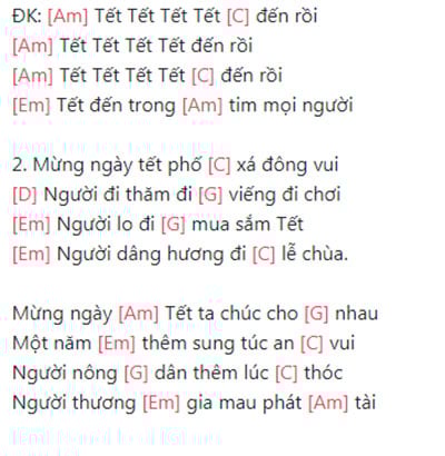 Hợp âm Guitar Ngày tết quê em