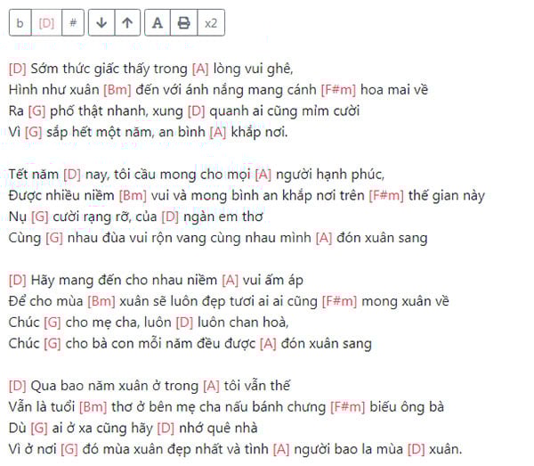 Hợp âm guitar Xuân an khang