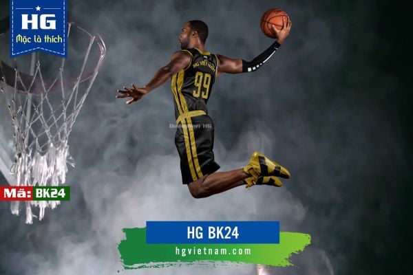  Bộ bóng rổ thiết kế màu đen phối viền vàng BK2 