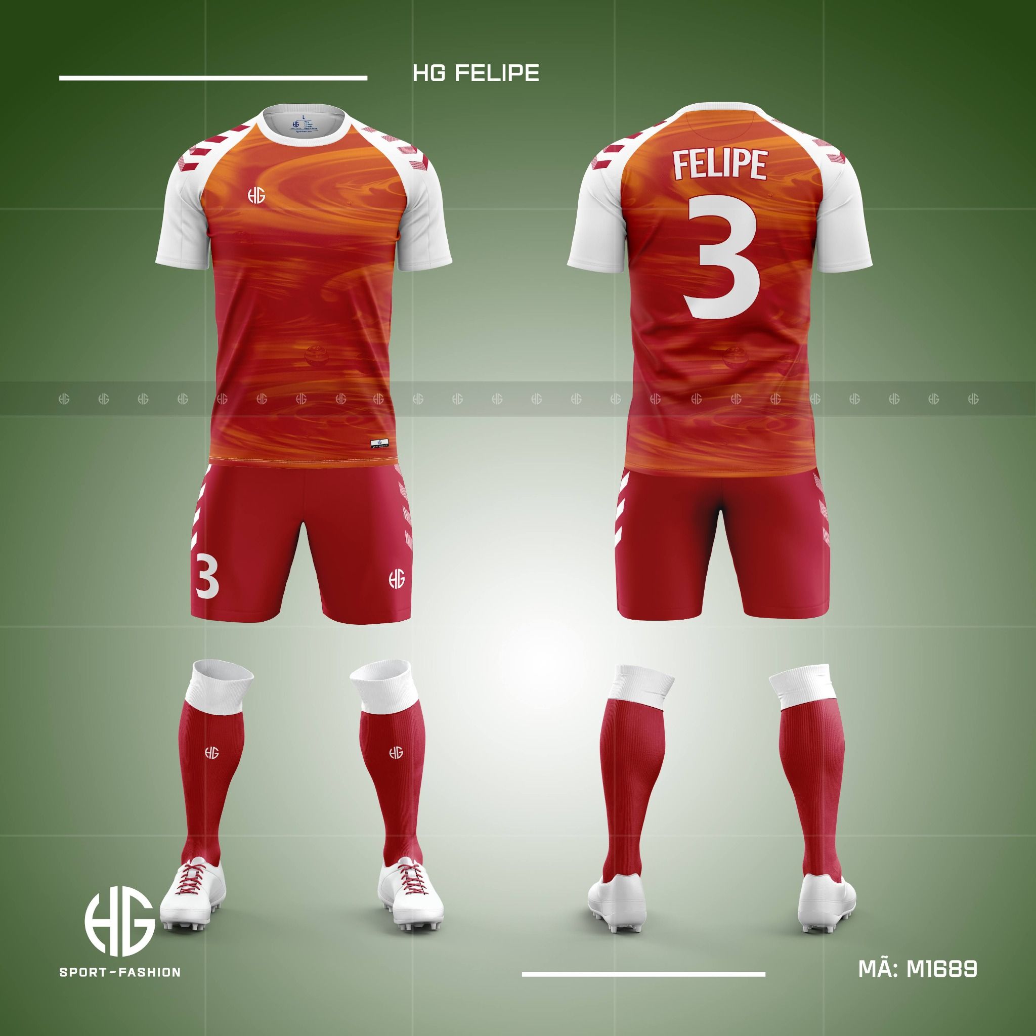  Áo bóng đá thiết kế M1689. HG Felipe 