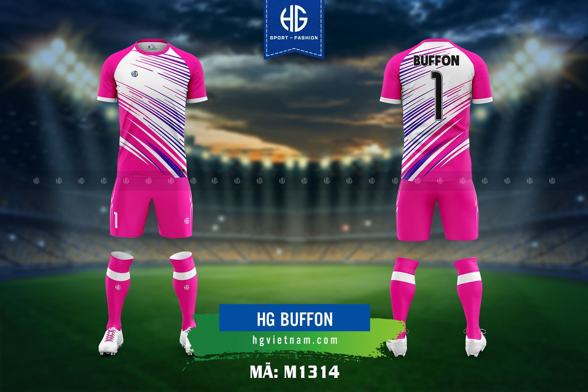  Áo bóng đá thiết kế M1314. HG Buffon 