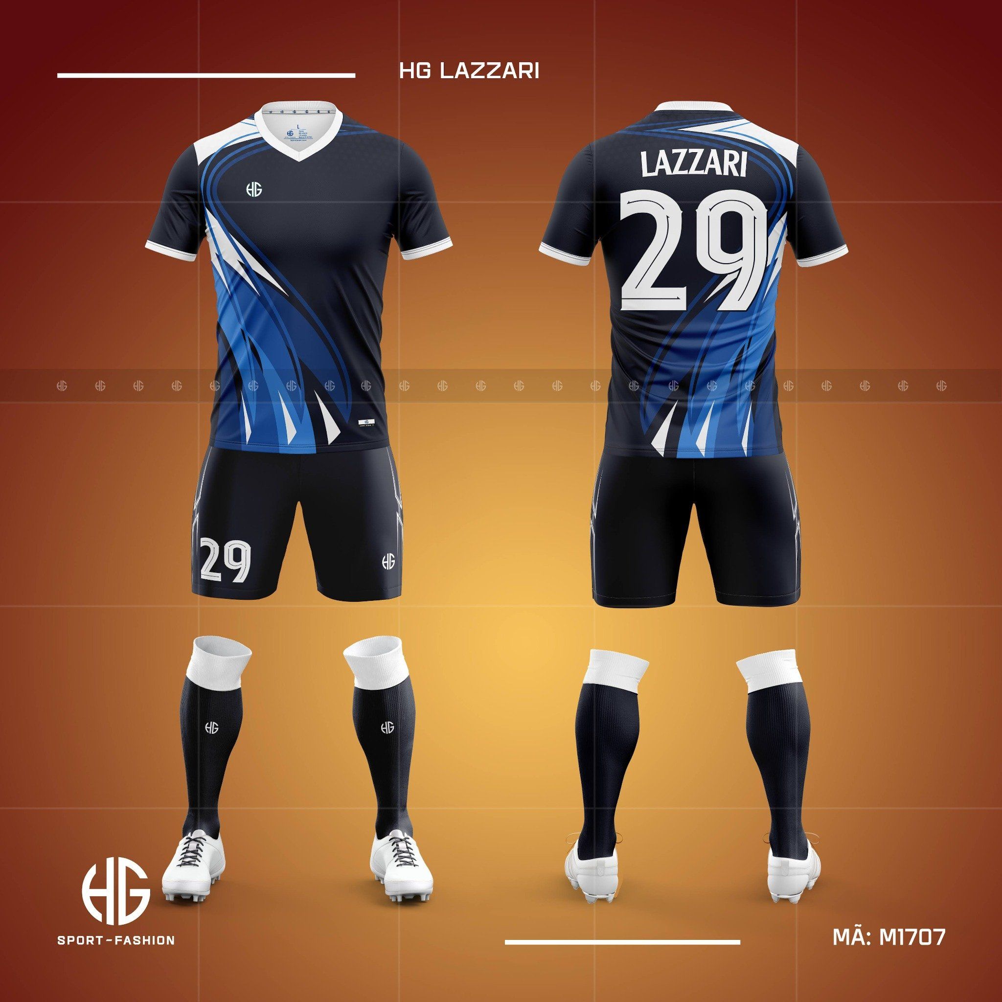  Áo bóng đá thiết kế M1707. HG Lazzari 