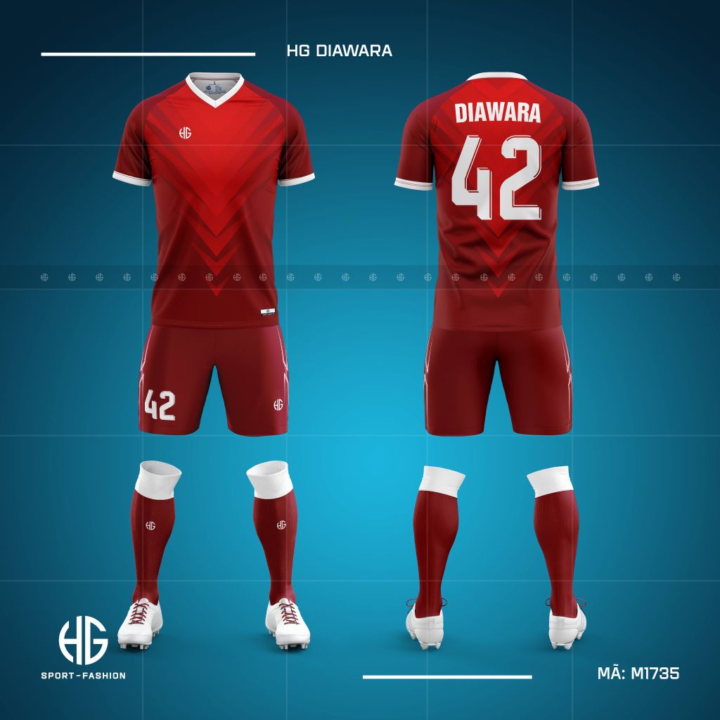  Áo bóng đá thiết kế M1735. HG Diawara 