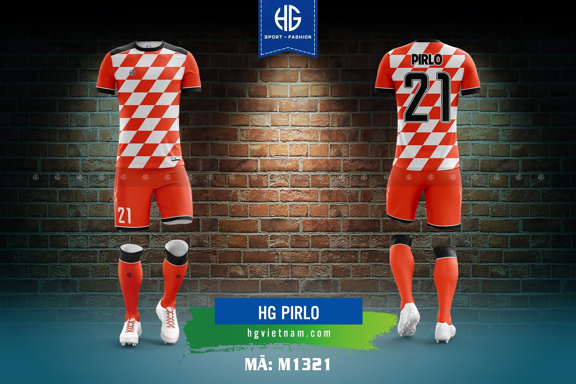  Áo bóng đá thiết kế M1321. HG Pirlo 