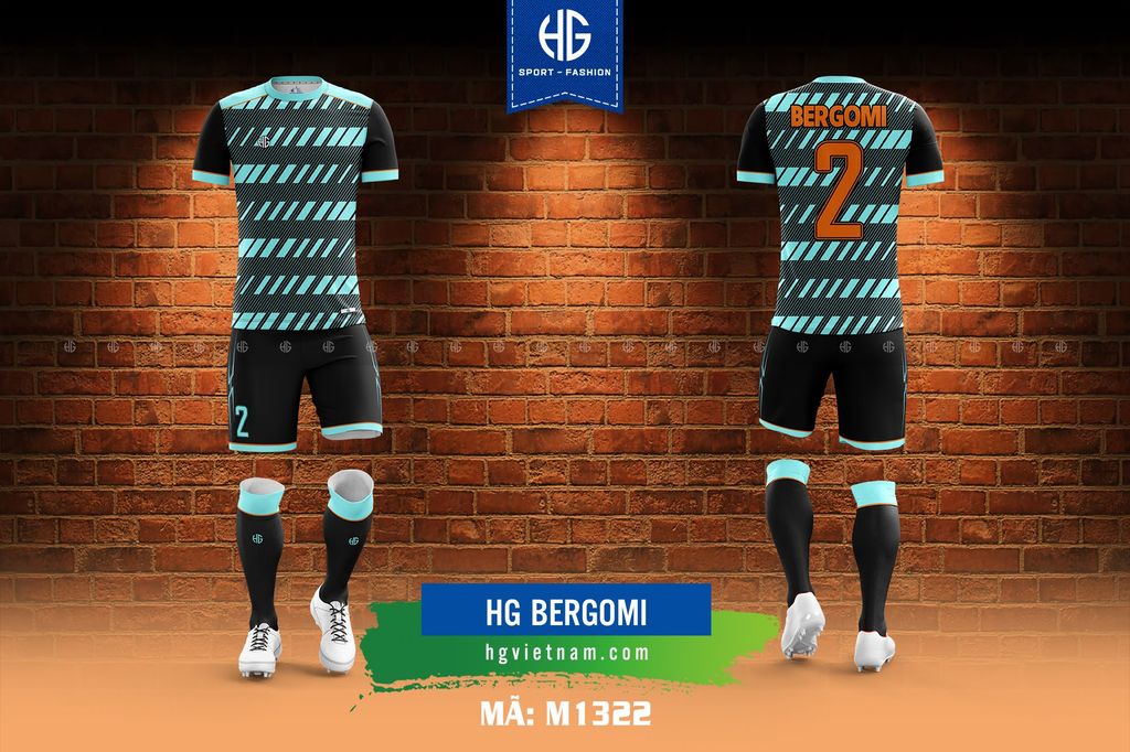  Áo bóng đá thiết kế M1322. HG Bergomi 