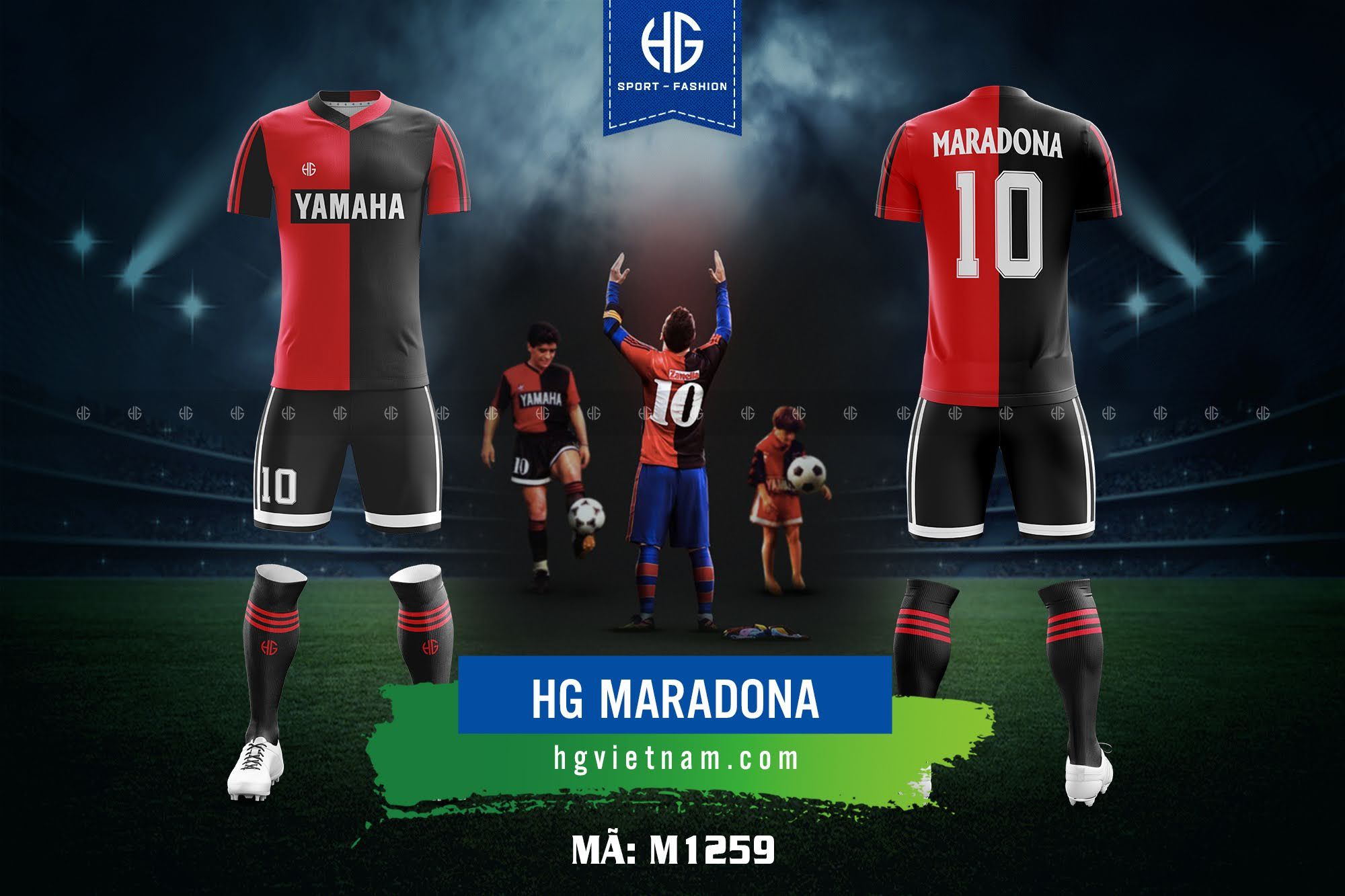  Áo bóng đá thiết kế M1259. HG Maradona 